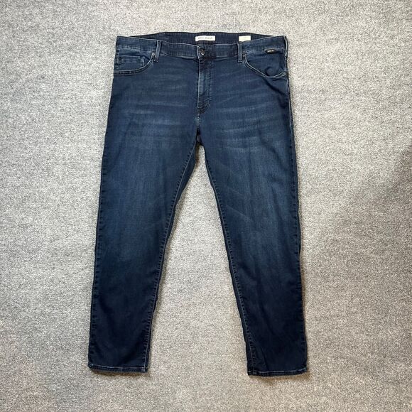 Mavi Jeans Mens 42 Blue Zach Straight Leg Mid Rise Whiskered 5 Pocket Denim - Picture 2 of 10